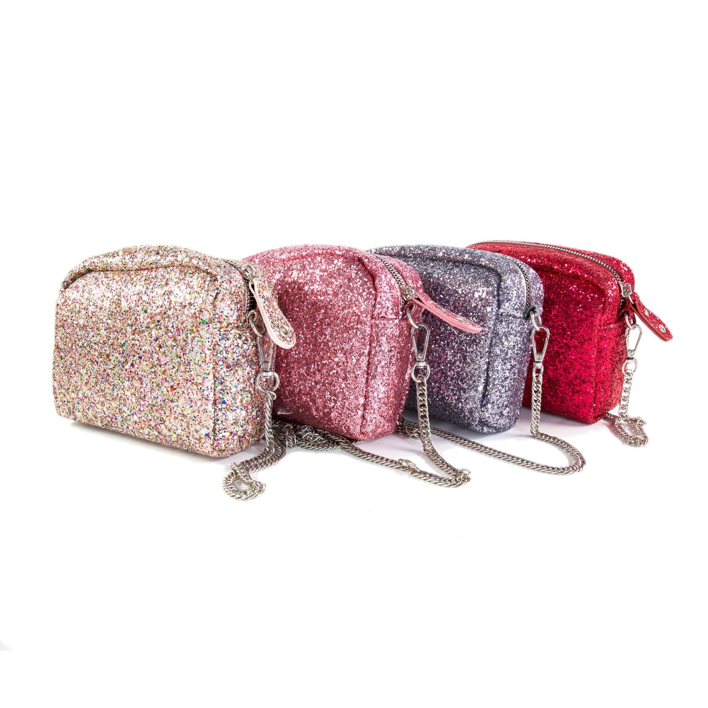 Sparkle On-The-Go: Glitter Crossbody Handbag in Pink or Hot Pink