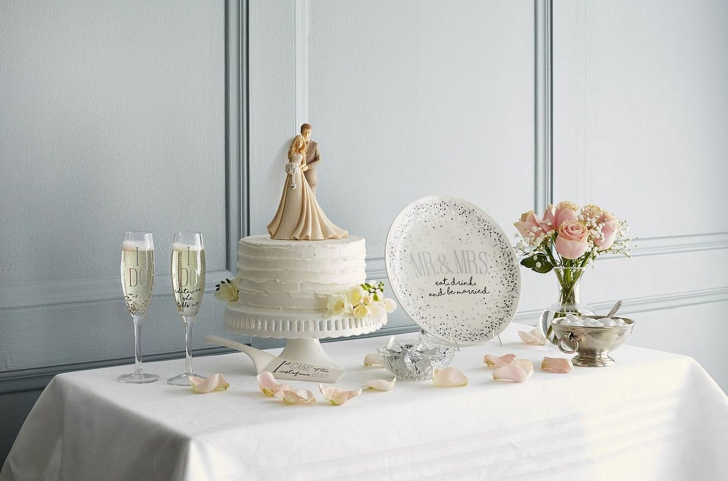 Say 'I Do' to Elegance and Joy with the Mr. & Mrs. Wedding Cake Platter!