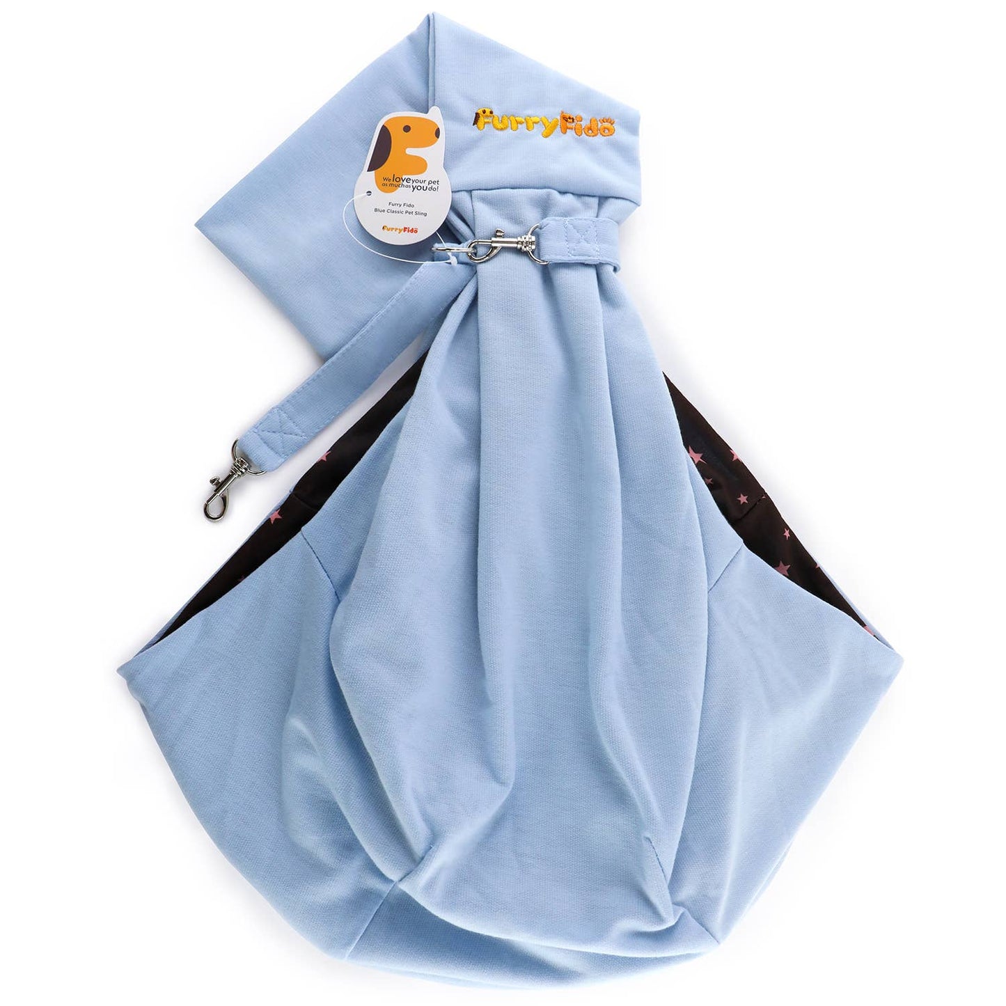 Furry Fido Pet Sling Carrier – Reversible, Hands-Free Travel for Small Pets