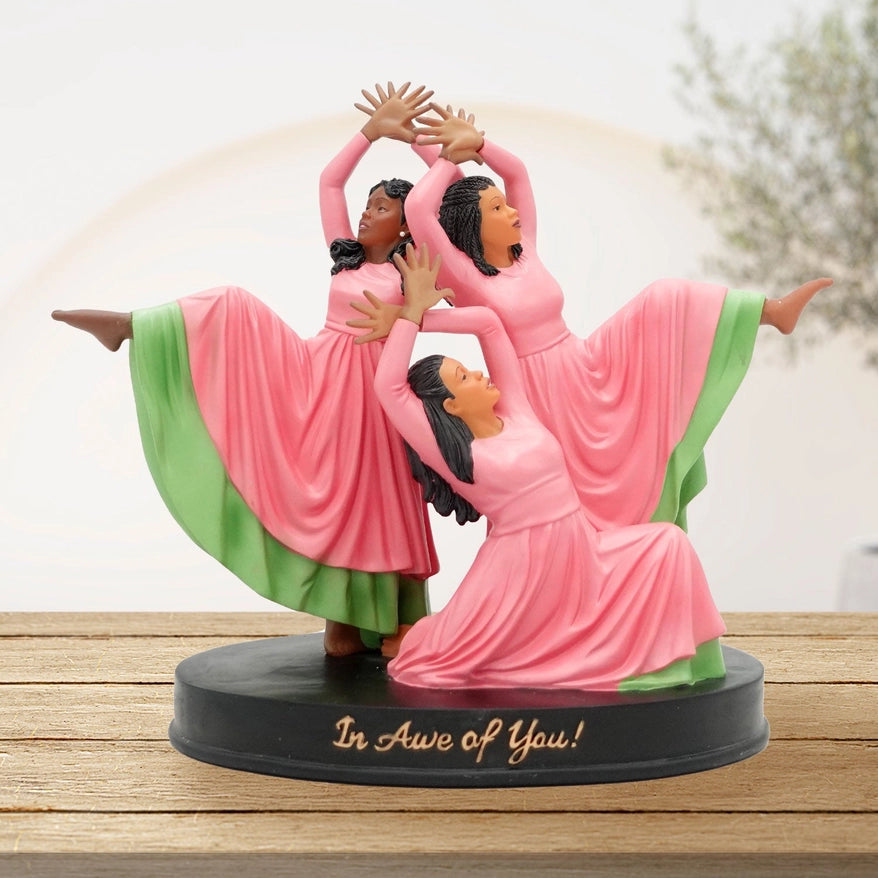 In Awe of You Figurine & Pink Green Pearl AKA Set: Elevate Your Space with Alpha Kappa Alpha Pride - Featured Bargains on WeeklyBargainDiva.com