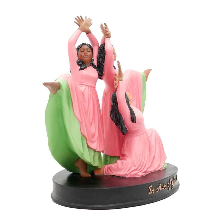 In Awe of You Figurine - Exquisite Pink and Green Decor by African American Expressions for Alpha Kappa Alpha Enthusiasts