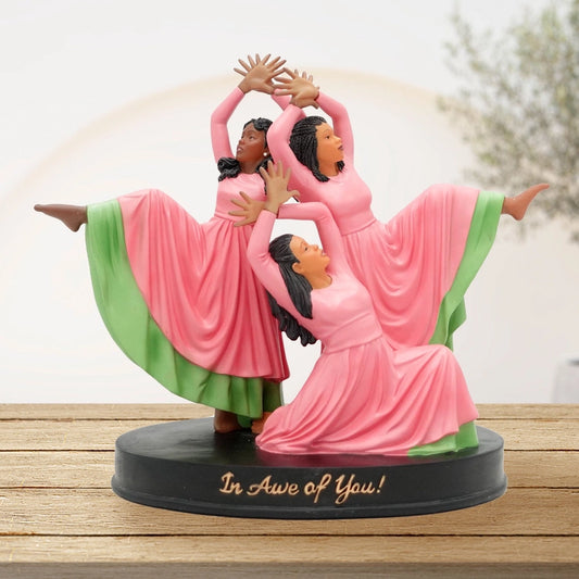 In Awe of You Figurine - Exquisite Pink and Green Decor by African American Expressions for Alpha Kappa Alpha Enthusiasts