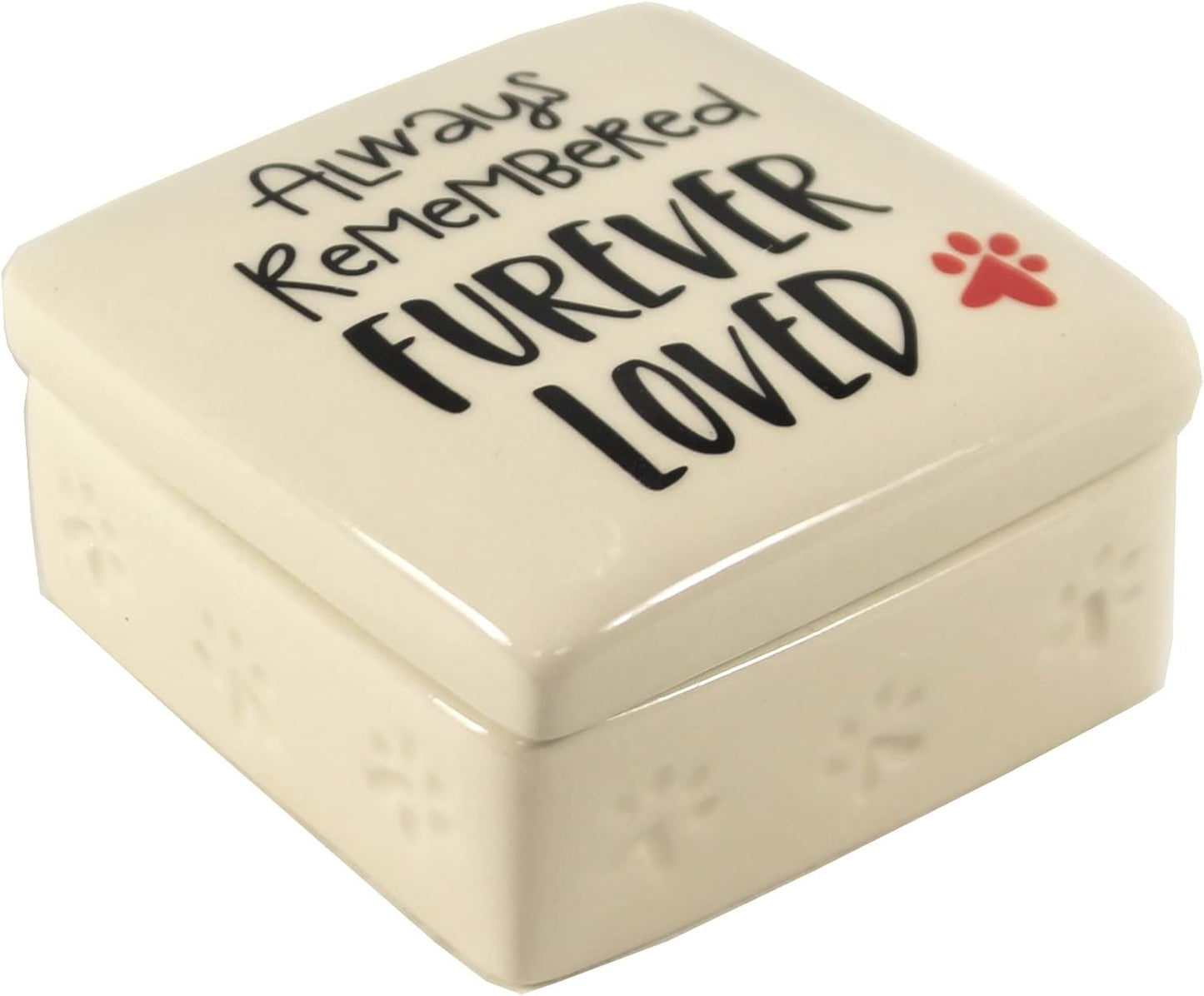 Enesco Our Name is Mud Pet Bereavement Keepsake Box – Always Remembered, Furever Loved