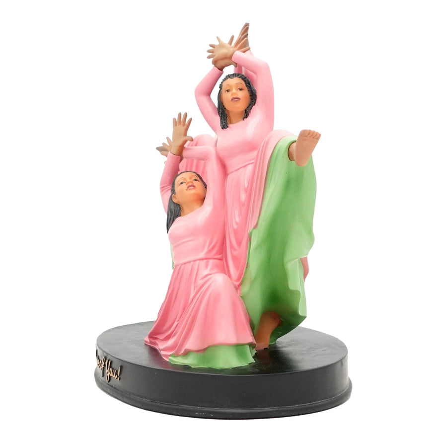 In Awe of You Figurine - Exquisite Pink and Green Decor by African American Expressions for Alpha Kappa Alpha Enthusiasts