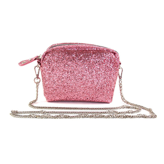 Sparkle On-The-Go: Glitter Crossbody Handbag in Pink or Hot Pink