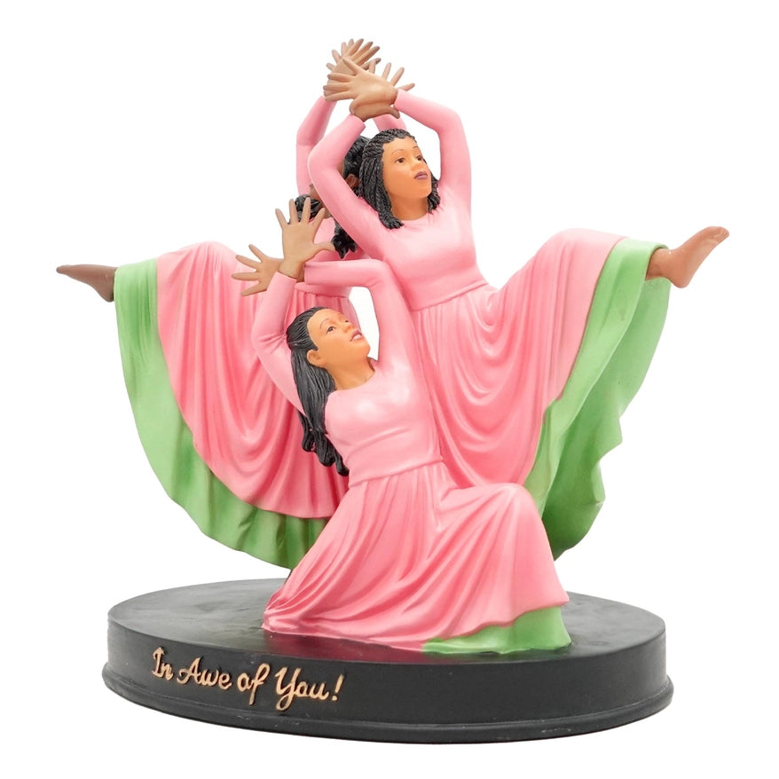 In Awe of You Figurine - Exquisite Pink and Green Decor by African American Expressions for Alpha Kappa Alpha Enthusiasts