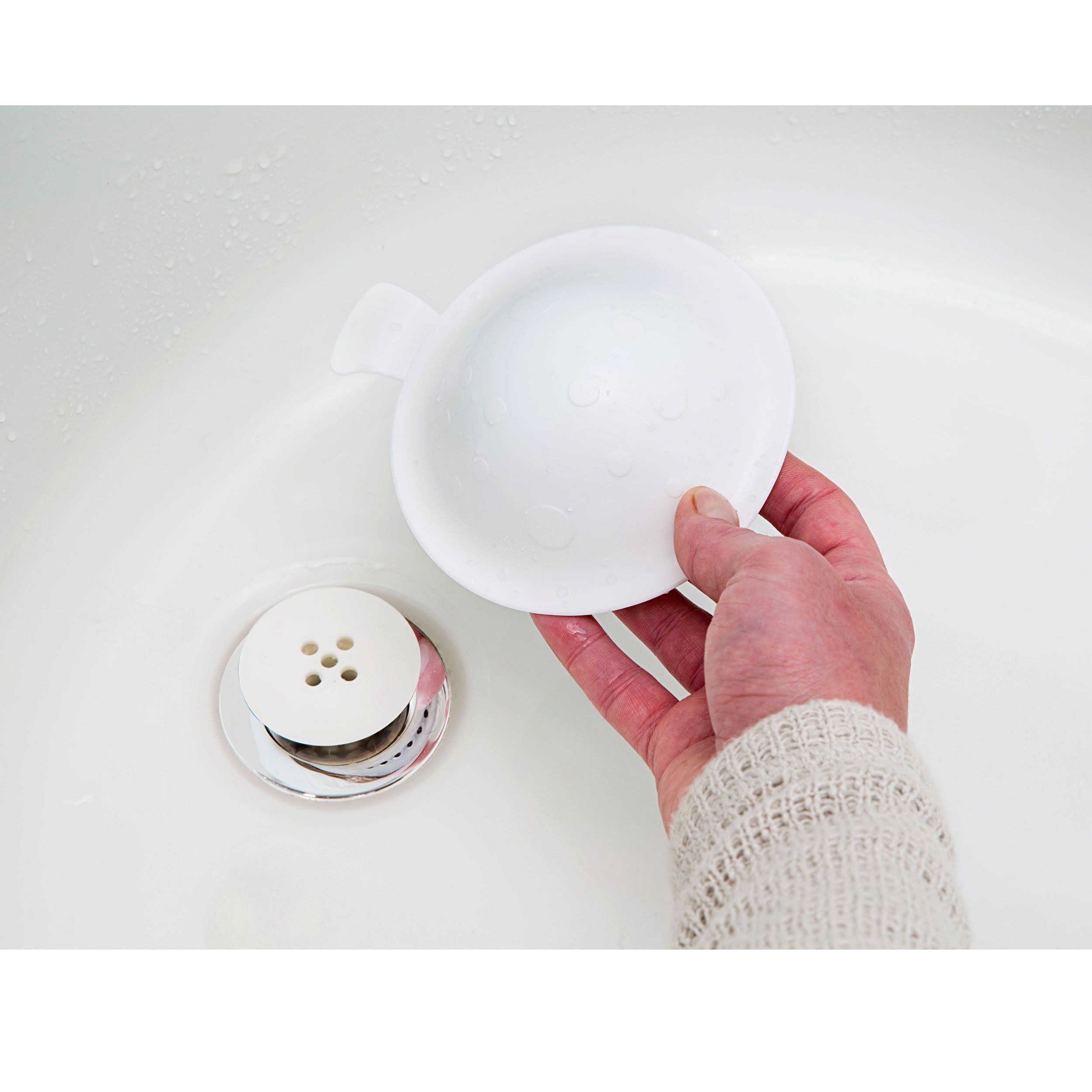 StopShroom (White) Universal Stopper Cover for Bathtub, Bathroom, and Kitchen Drains