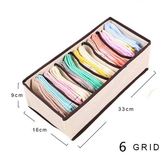 Multi-size Foldable Storage Boxes Underwear Closet Drawer Divider Lidded Closet Organizer Storage Box For Ties Socks Bra Bedroom