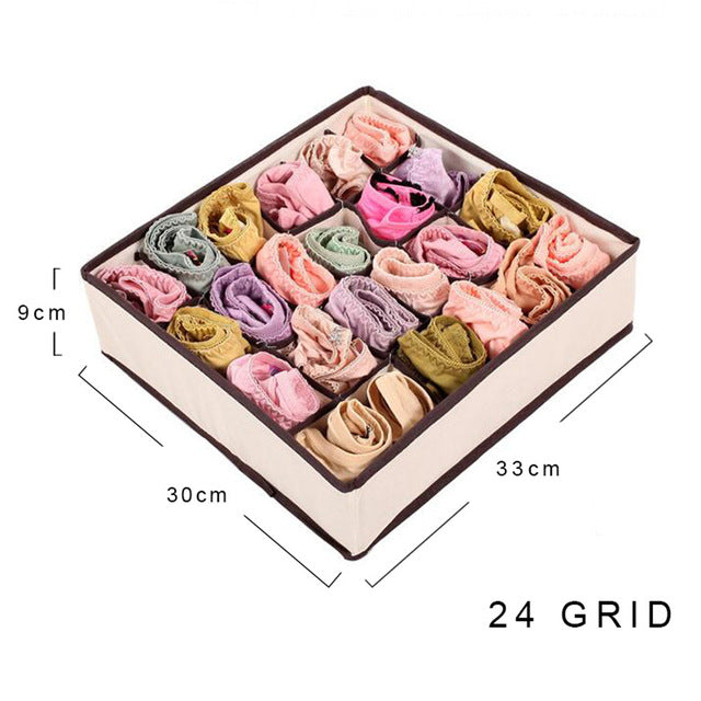 Multi-size Foldable Storage Boxes Underwear Closet Drawer Divider Lidded Closet Organizer Storage Box For Ties Socks Bra Bedroom