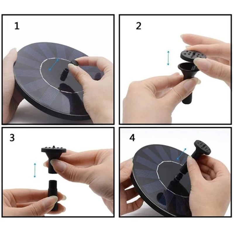 Mini Solar Powered Floating Fountain panel